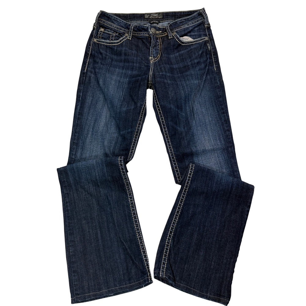 Silver Jeans Co Natsuki Womens W29 L33 Dark Wash Bootcut Contrast Stitch Denim